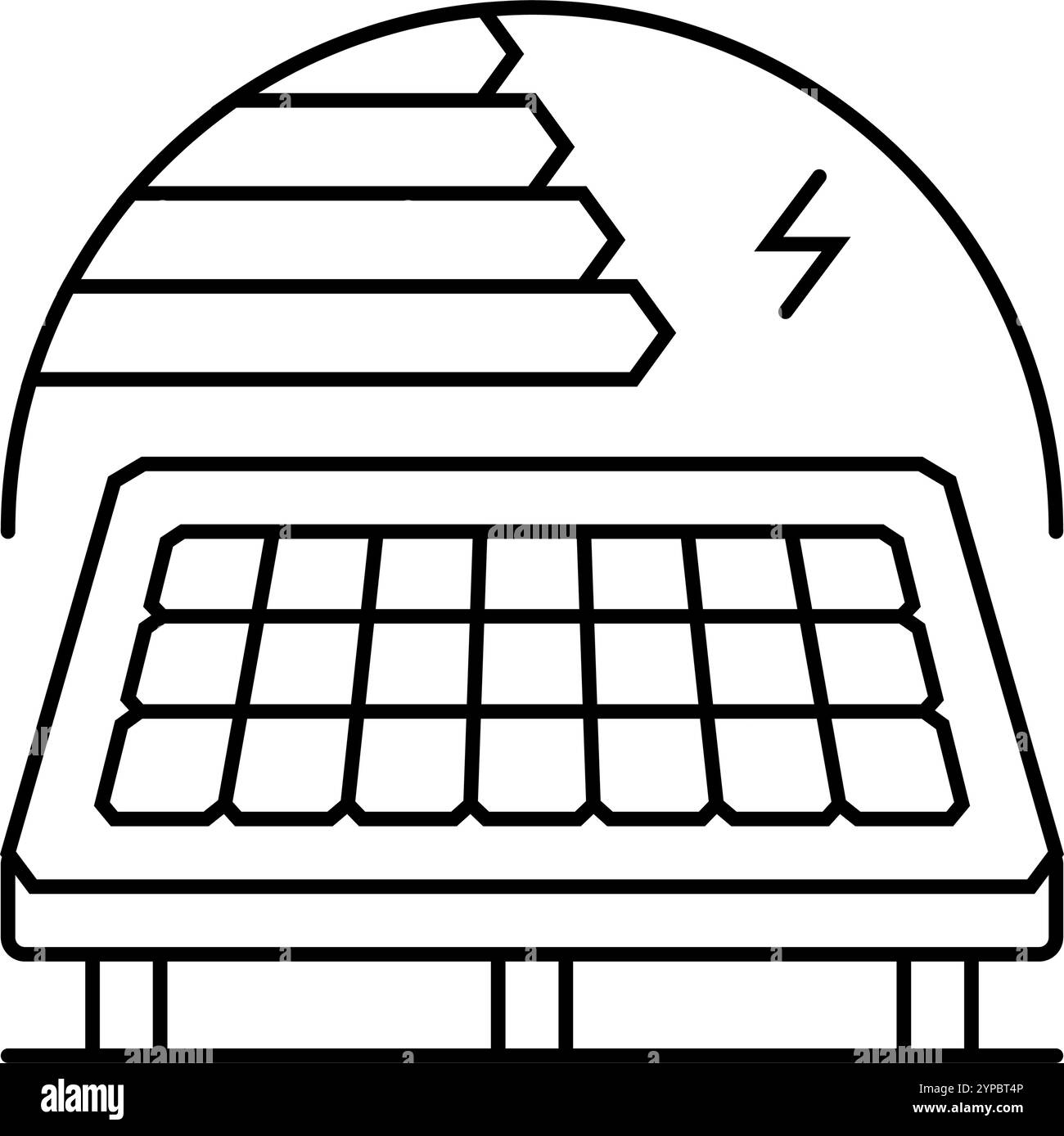 energy efficiency solar panel line icon vector illustration Stock ...