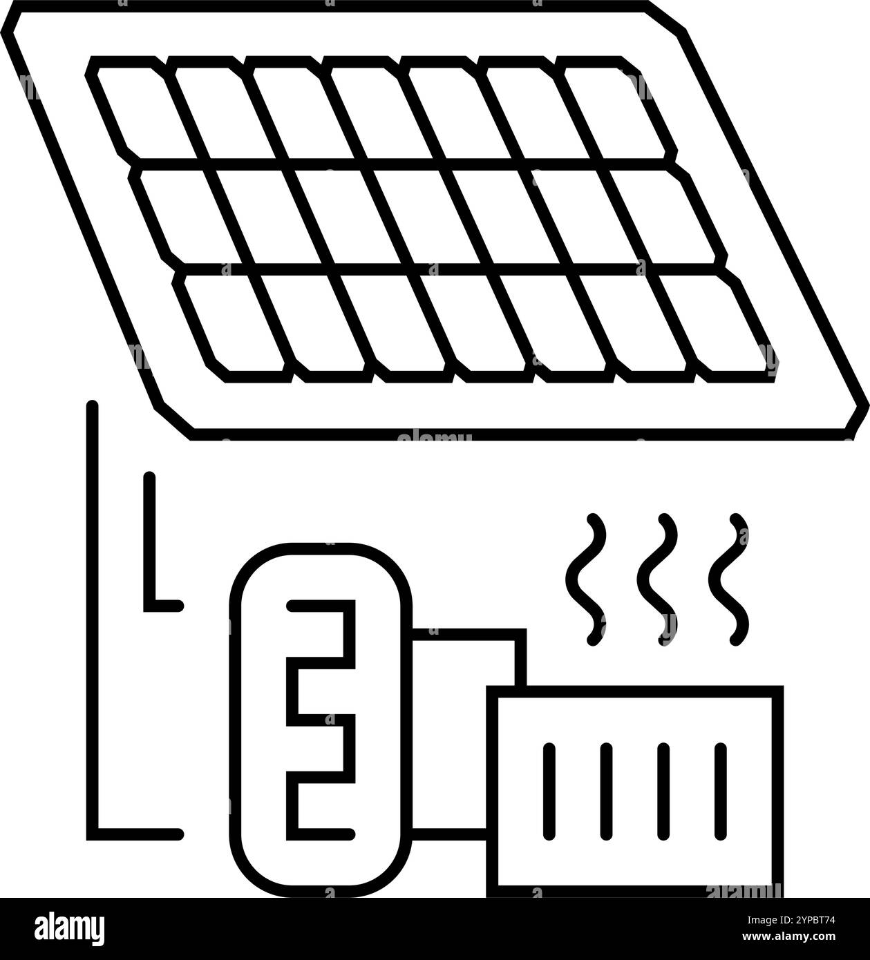 heating solar panel line icon vector illustration Stock Vector Image ...