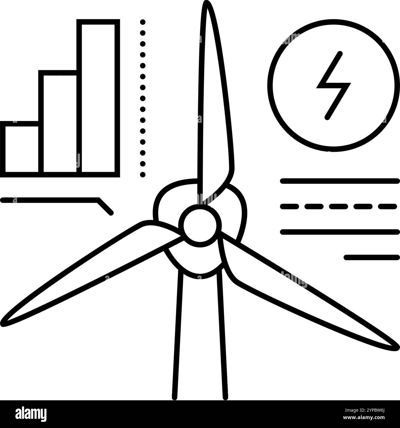 energy efficiency wind turbine line icon vector illustration Stock ...