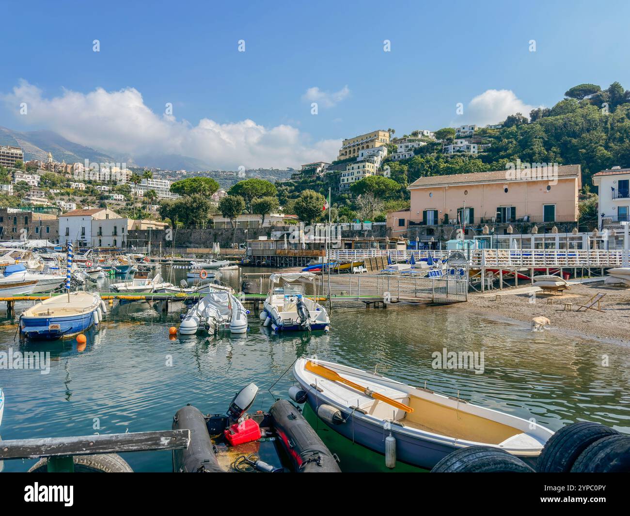 Marina d'Aequa is a charming, picturesque bay located just a short distance from the heart of Sorrento, Campania, Italy. - Smartphone Captured Stock Image