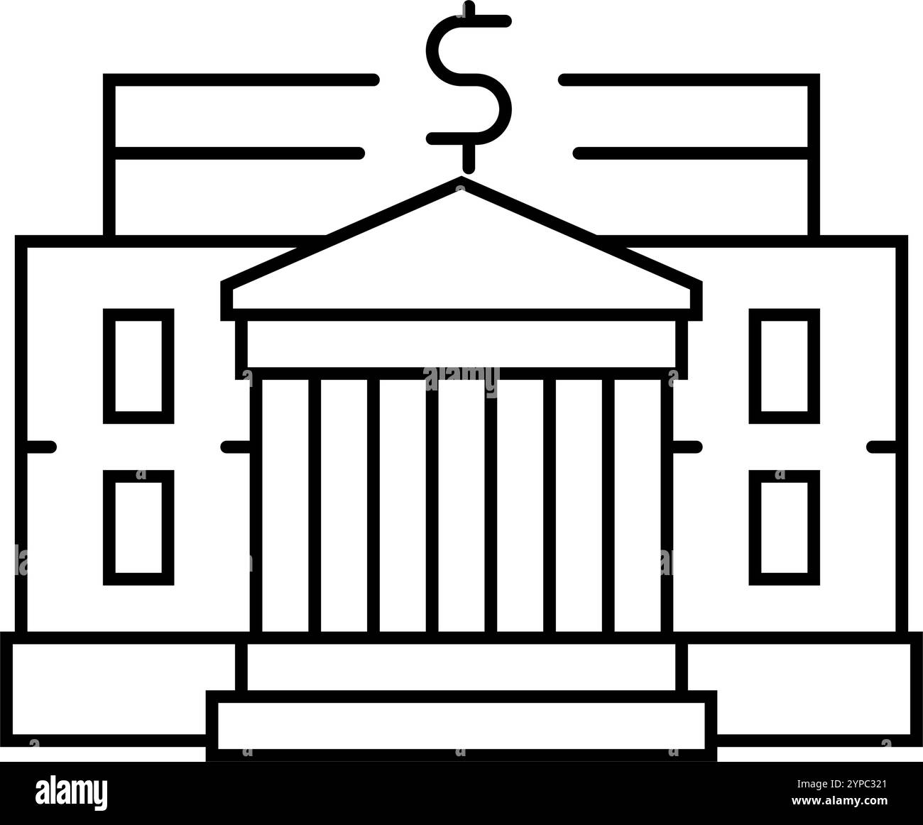business bank building line icon vector illustration Stock Vector Image ...