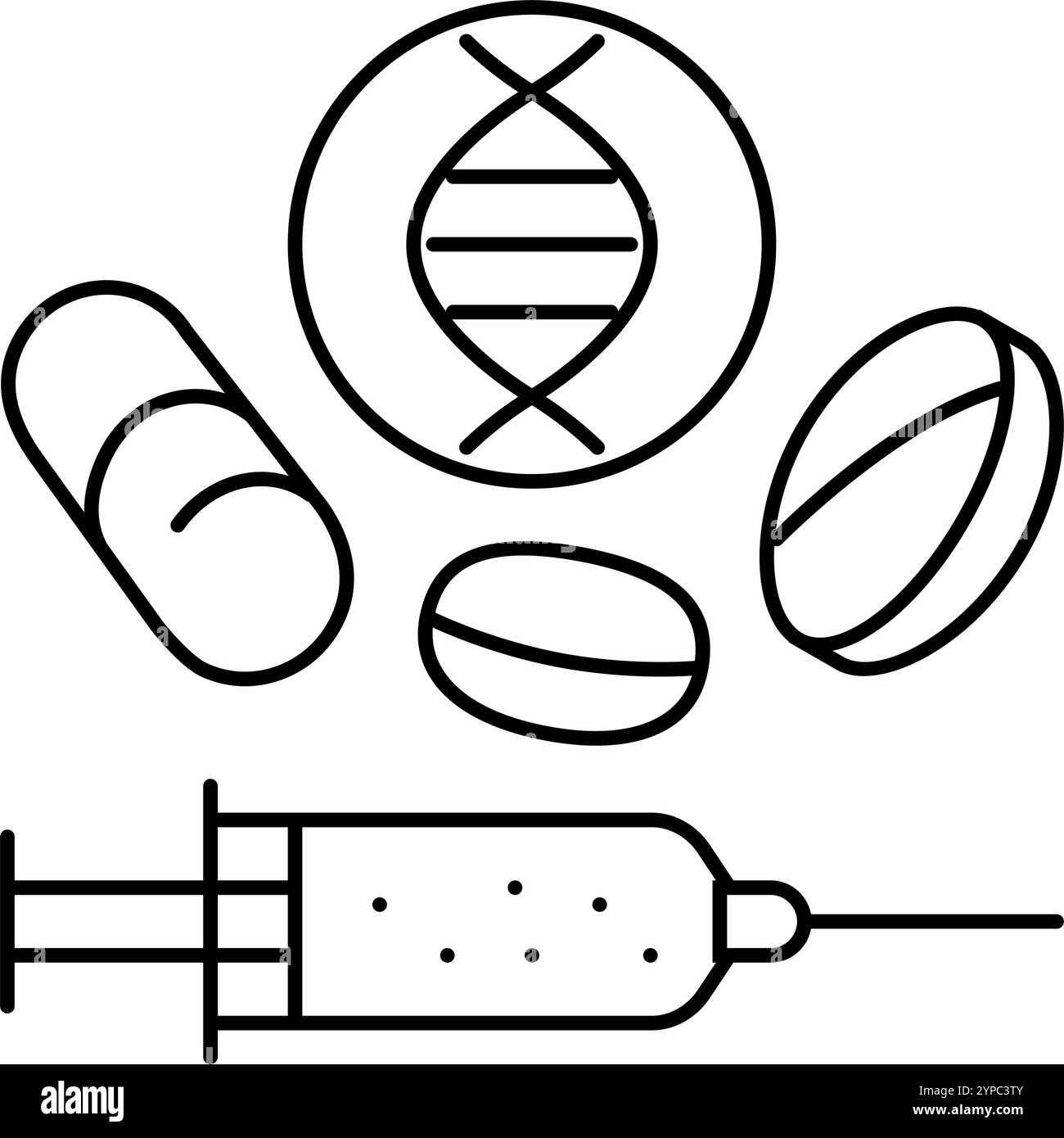 gene therapy cryptogenetics line icon vector illustration Stock Vector ...