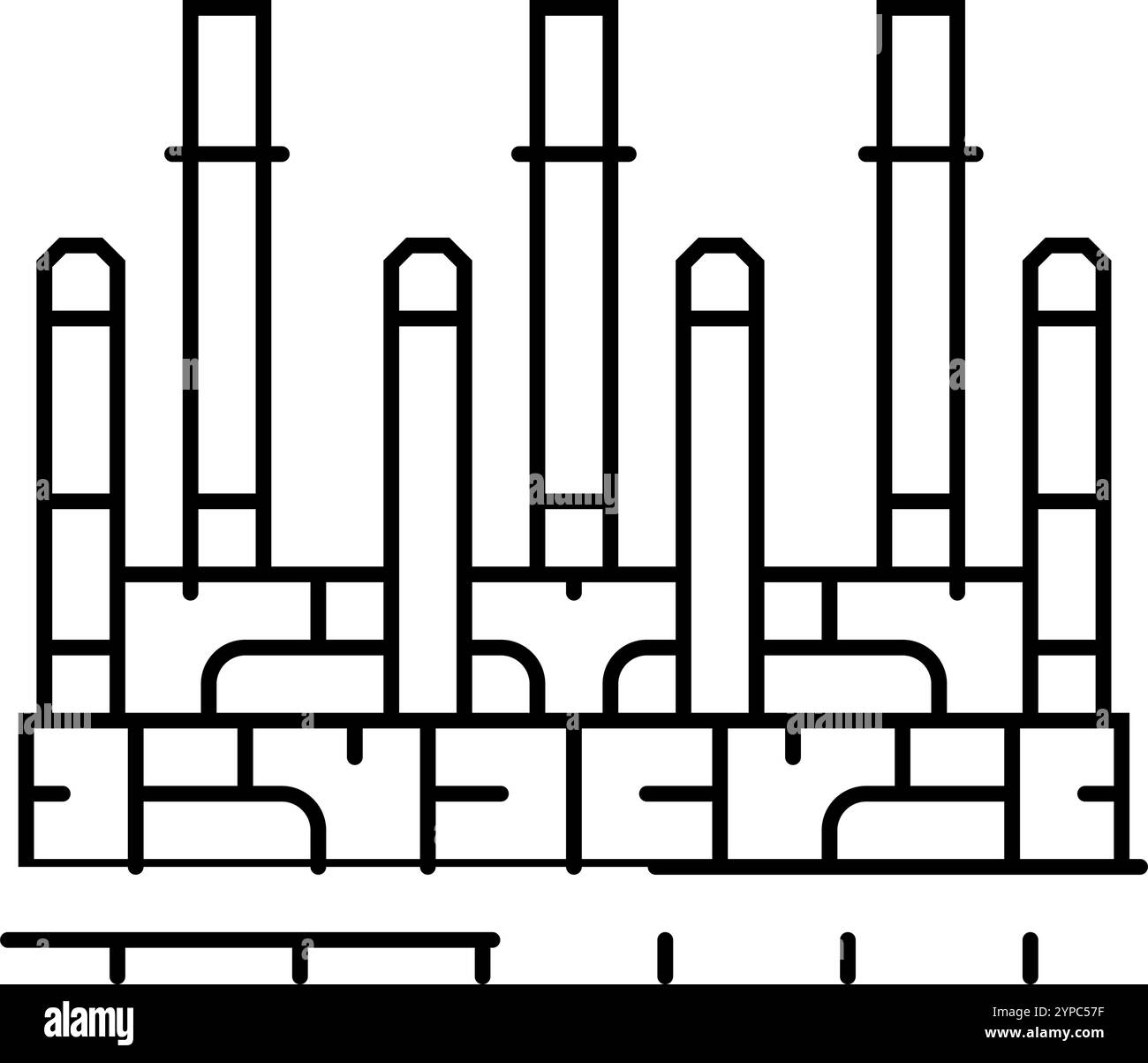 refinery oil industry line icon vector illustration Stock Vector Image ...