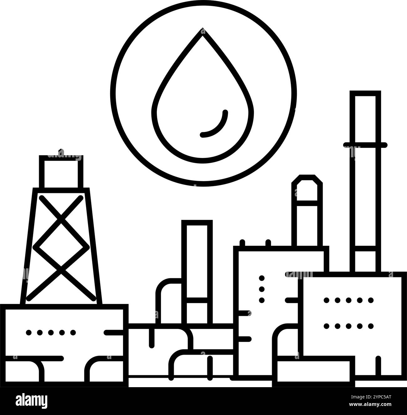 petrochemicals oil industry line icon vector illustration Stock Vector ...