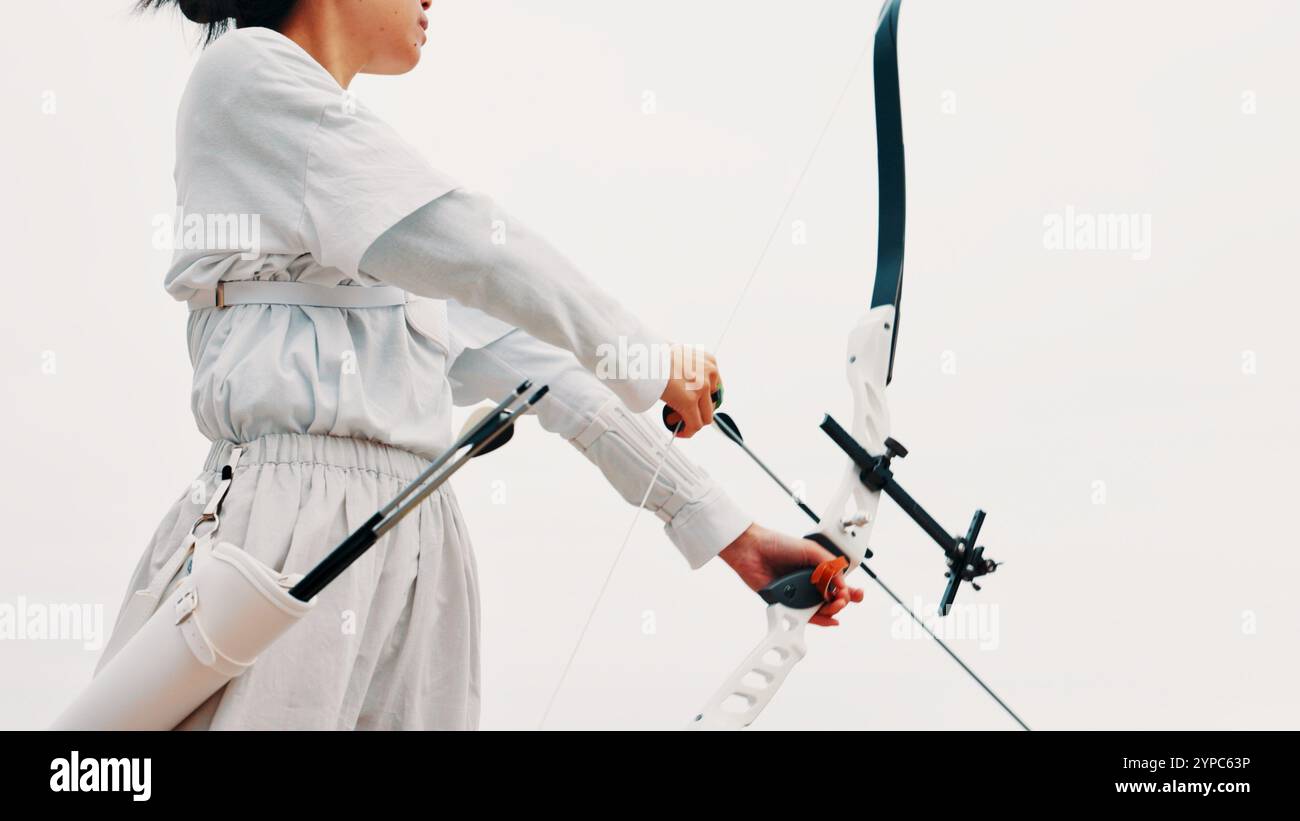 Hands athletic bow practice hi-res stock photography and images - Alamy