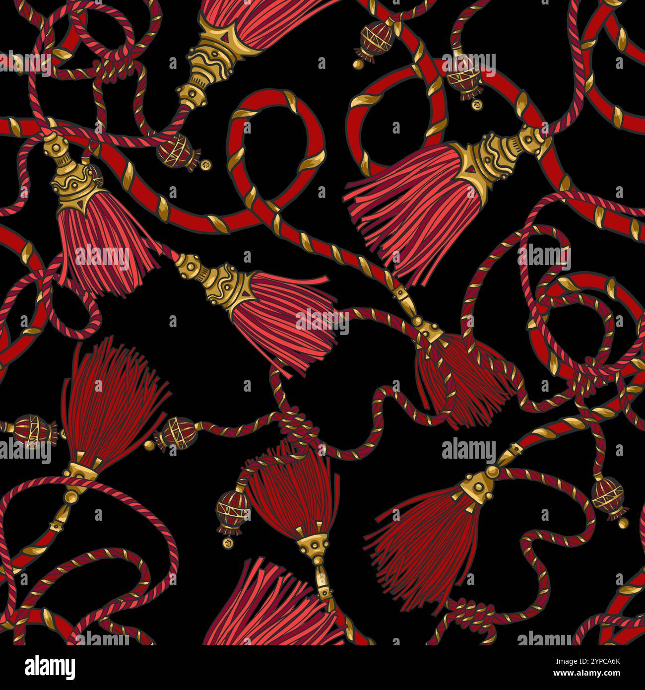 Seamless pattern with ropes. Vector. Stock Vector