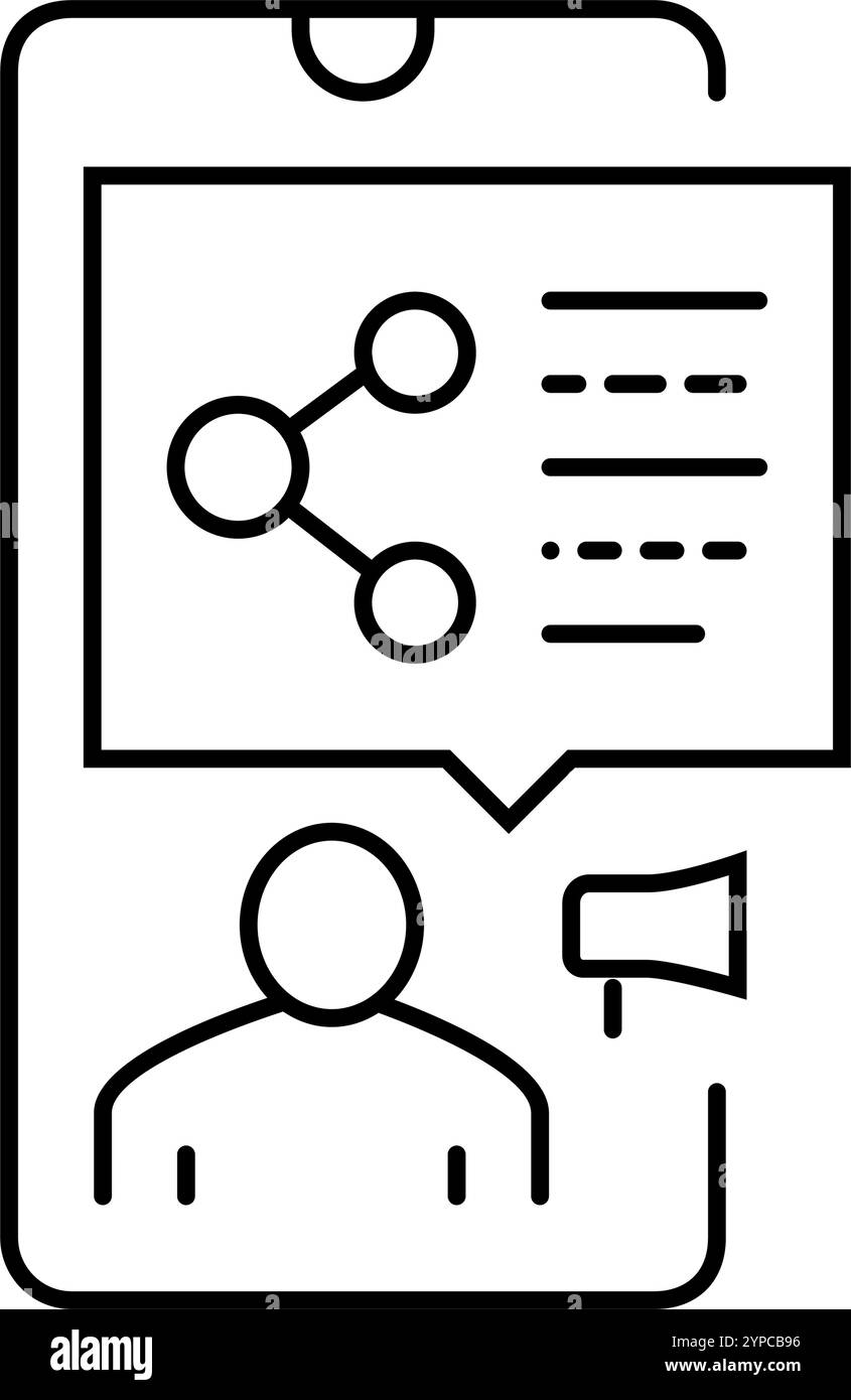 social media consulting line icon vector illustration Stock Vector ...