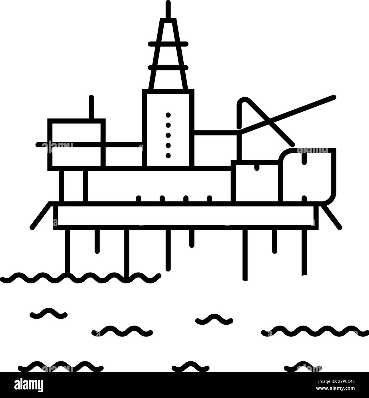 platform oil industry line icon vector illustration Stock Vector Image ...