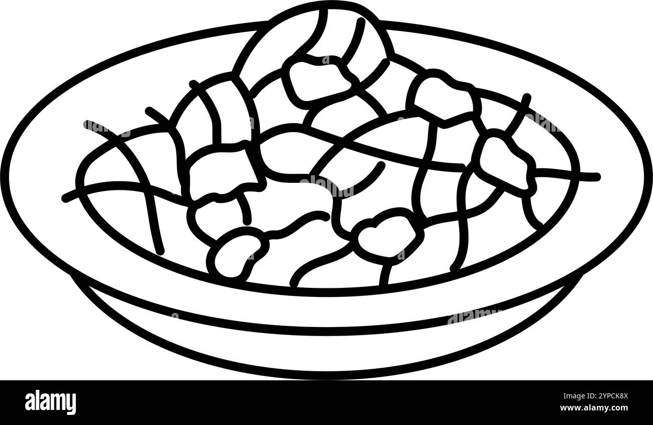 som tum salad thai cuisine line icon vector illustration Stock Vector