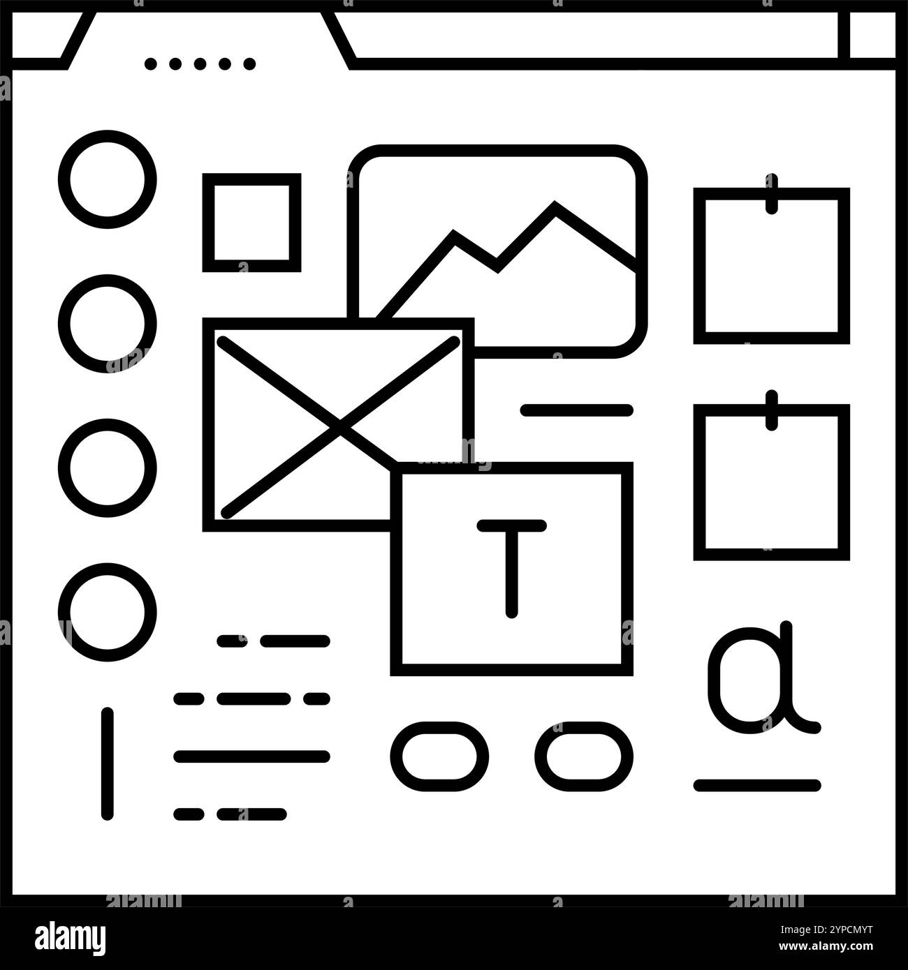 mood board ux ui design line icon vector illustration Stock Vector ...