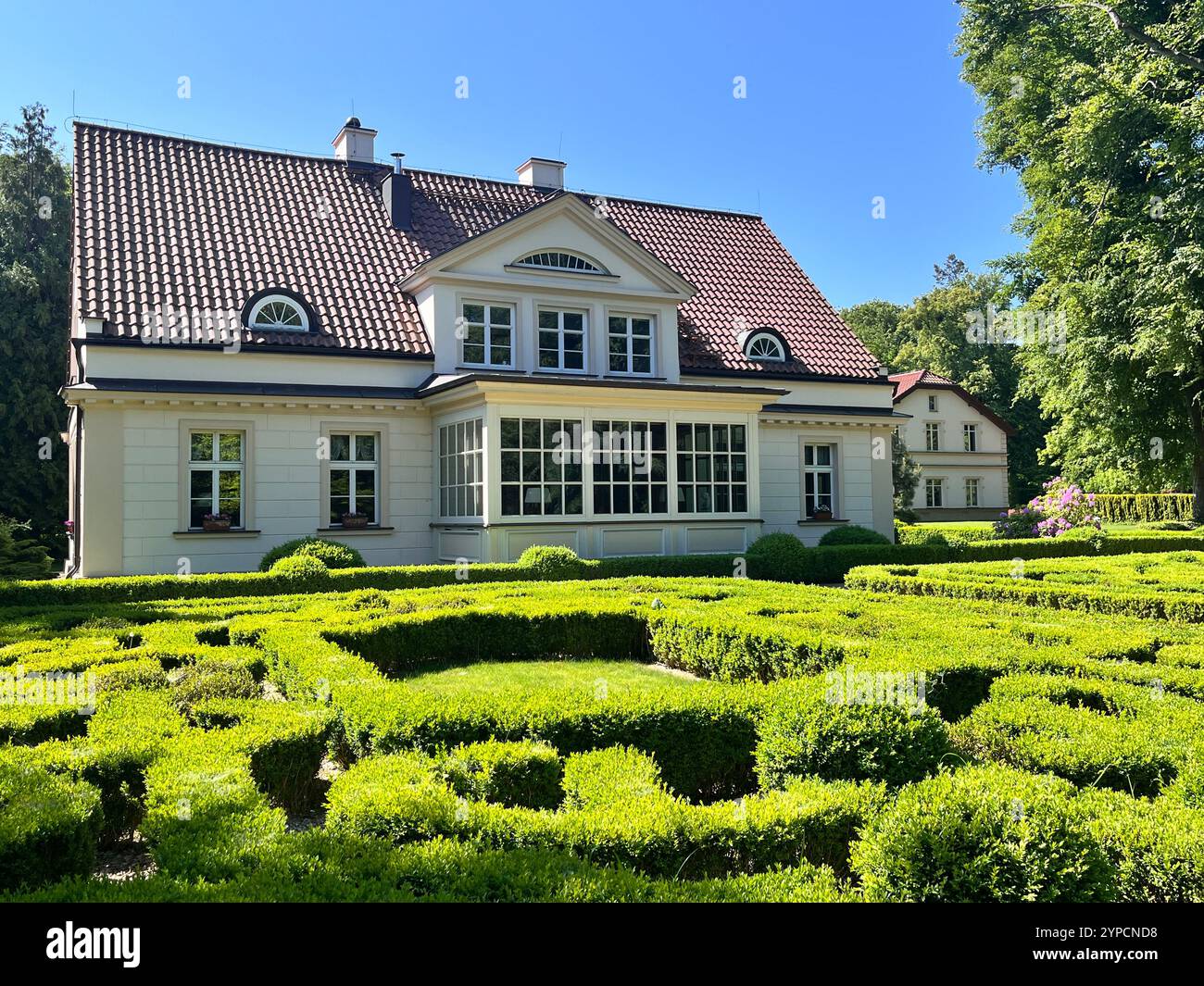 Gdansk Poland, Oliva Park, Park Oliwa, Oliwski Park, Park Oliwski, travel, Gdansk park, house, building, garden, vibrant, peaceful, outdoor space, EU - Smartphone Captured Stock Image
