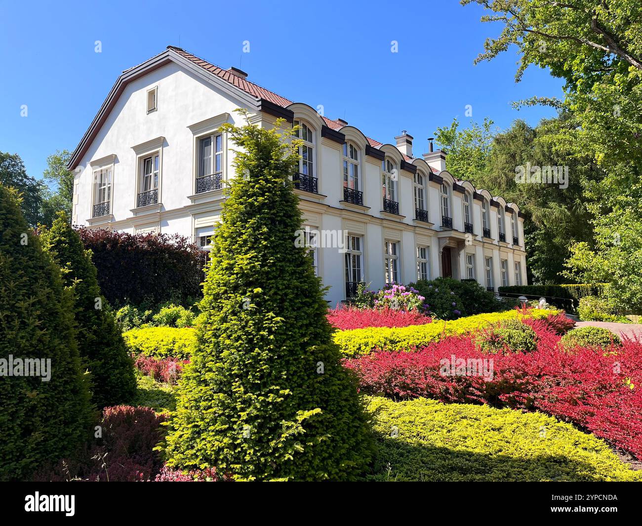 Gdansk Poland, Oliva Park, Park Oliwa, Oliwski Park, Park Oliwski, travel, Gdansk park, urban, city park, vibrant, outdoor space, house, building, EU - Smartphone Captured Stock Image