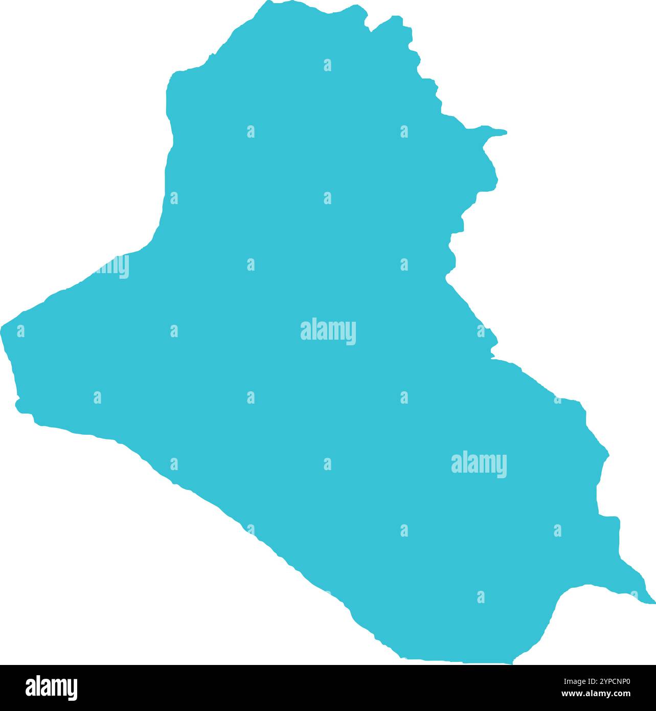 Iraq MAP in Blue, Country Border, Iraq Map, Border line of Iraq 