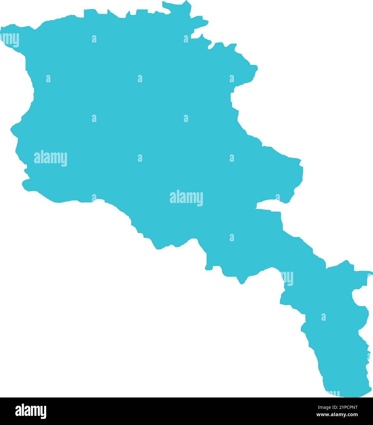 Armenia MAP in Blue, Country Border, Armenia Map, Border line of