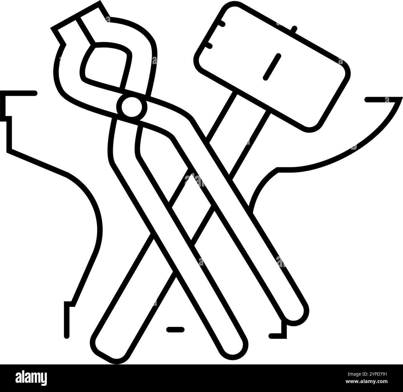 metal artist blacksmith line icon vector illustration Stock Vector ...