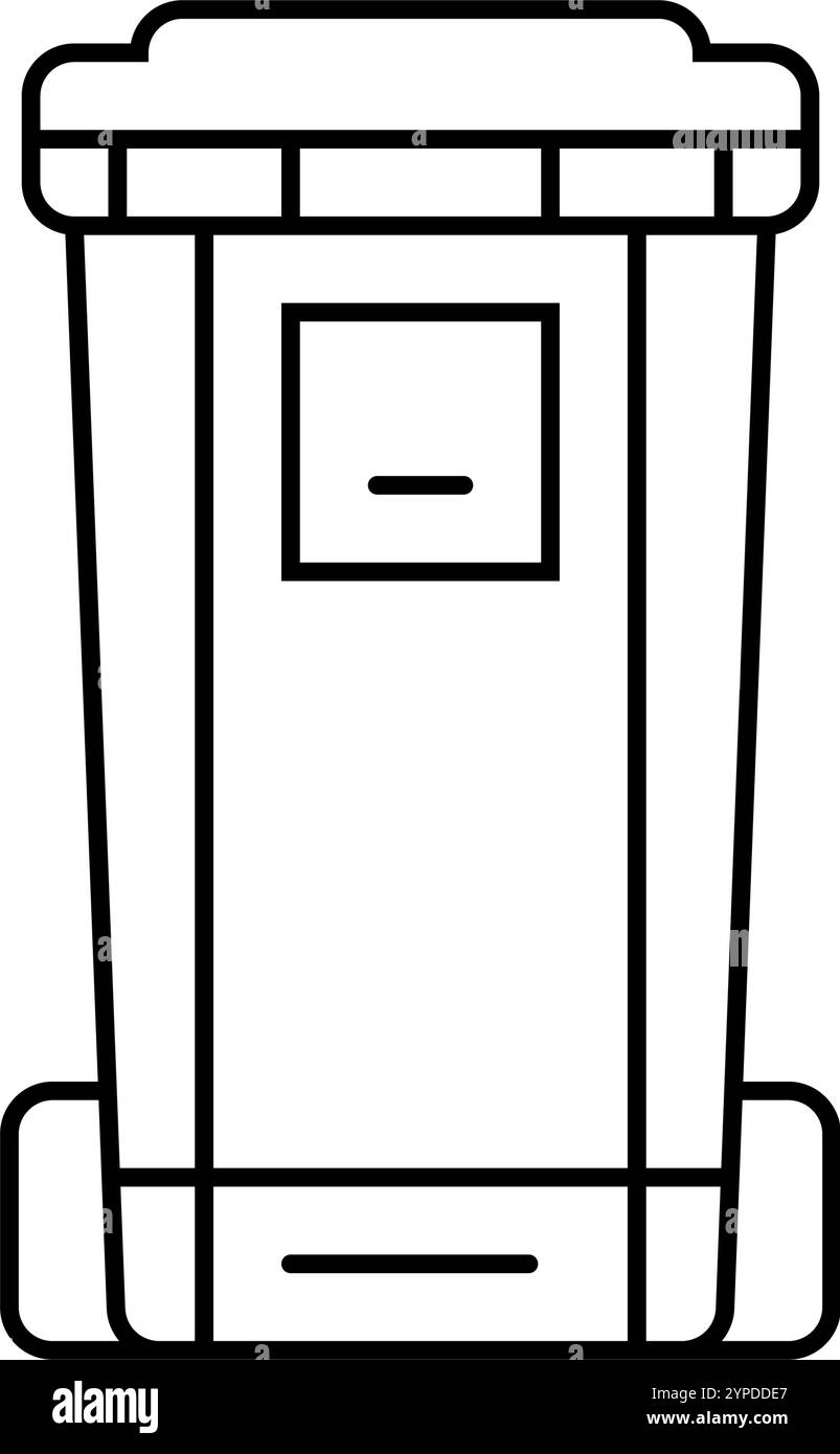 green bin waste sorting line icon vector illustration Stock Vector ...