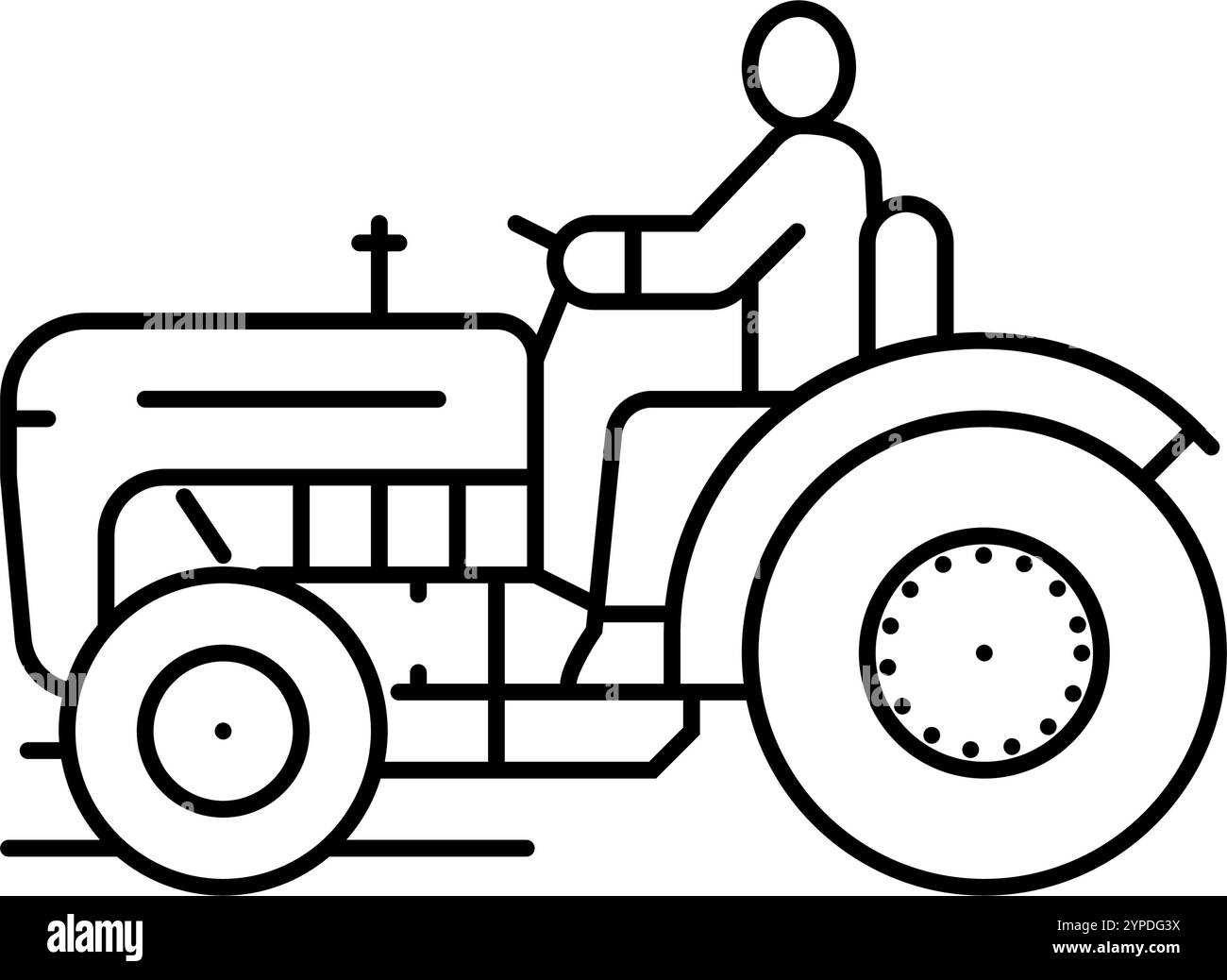 tractor farmer line icon vector. tractor farmer sign. isolated contour ...