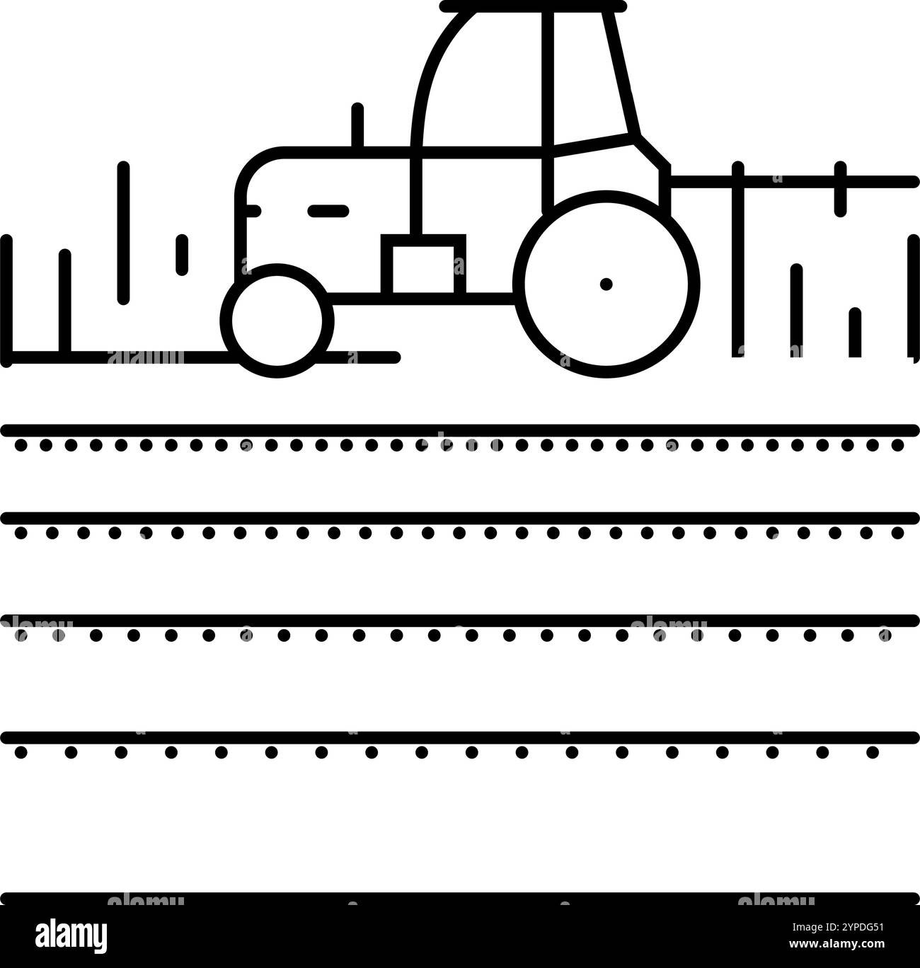 tractor field line icon vector illustration Stock Vector Image & Art ...