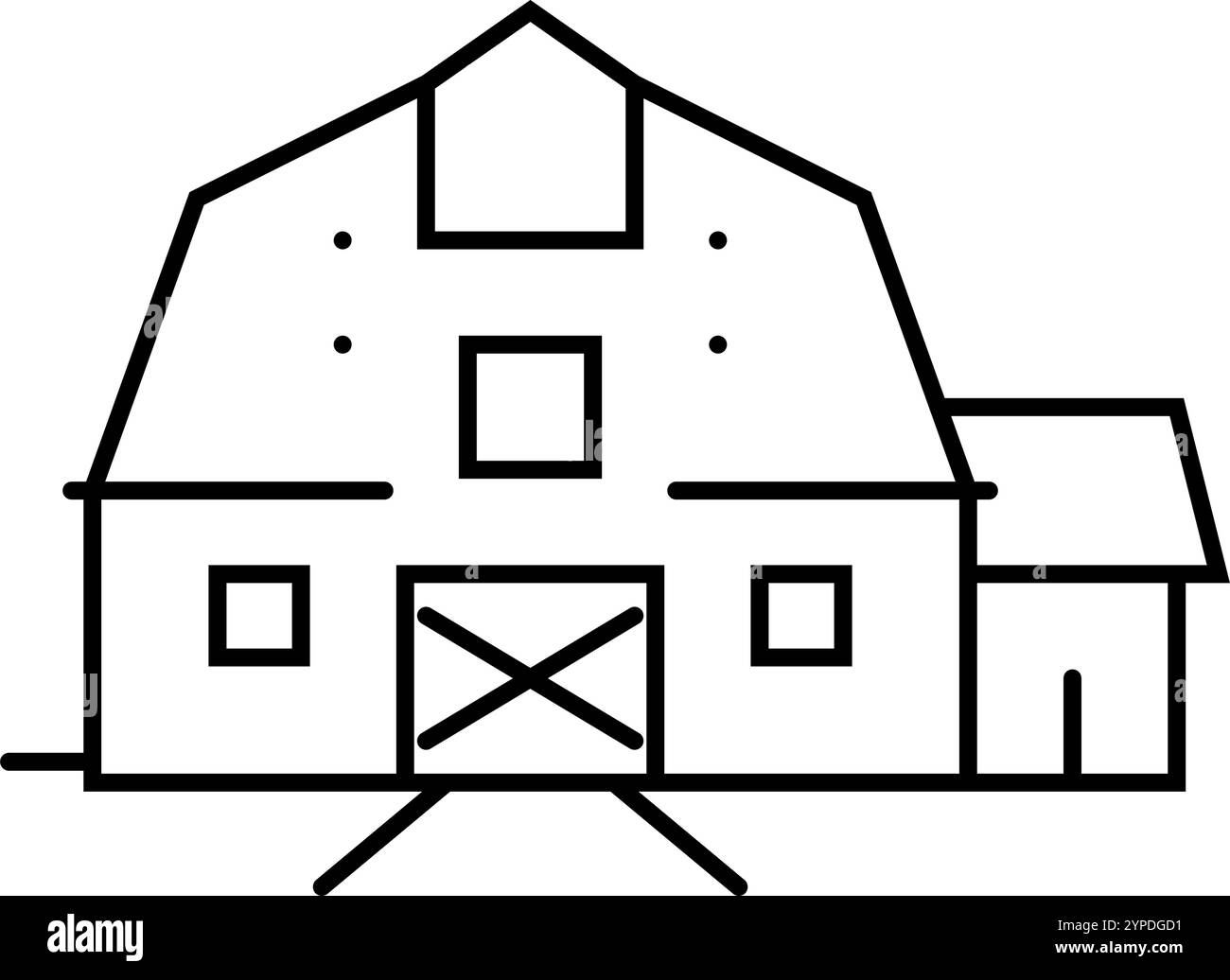 barn farm farmer line icon vector illustration Stock Vector Image & Art ...