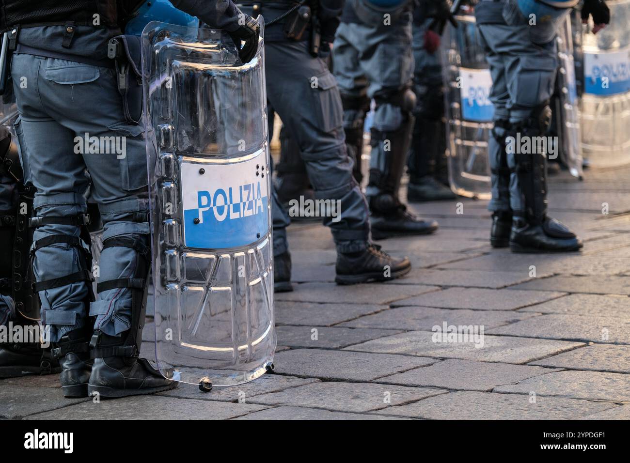 Turin Riots Police riot shields hi-res stock photography and images - Alamy
