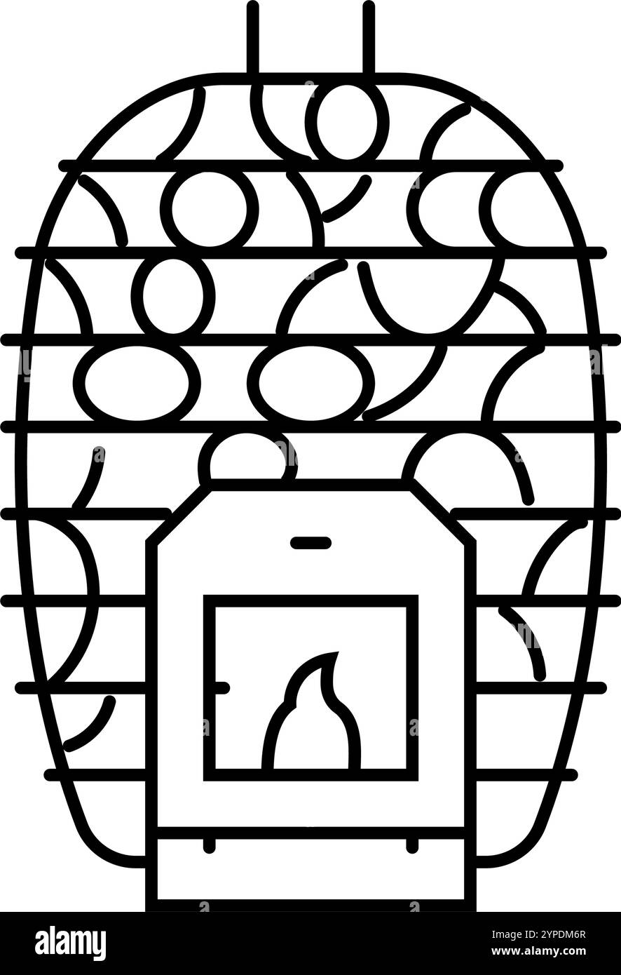 stove sauna line icon vector illustration Stock Vector Image & Art - Alamy