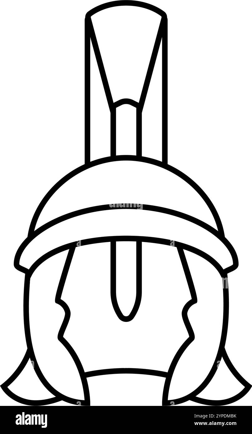 helmet spartan roman greek line icon vector illustration Stock Vector ...