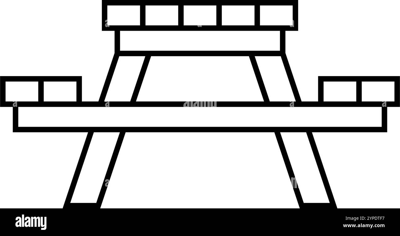 picnic table outdoor furniture line icon vector illustration Stock ...