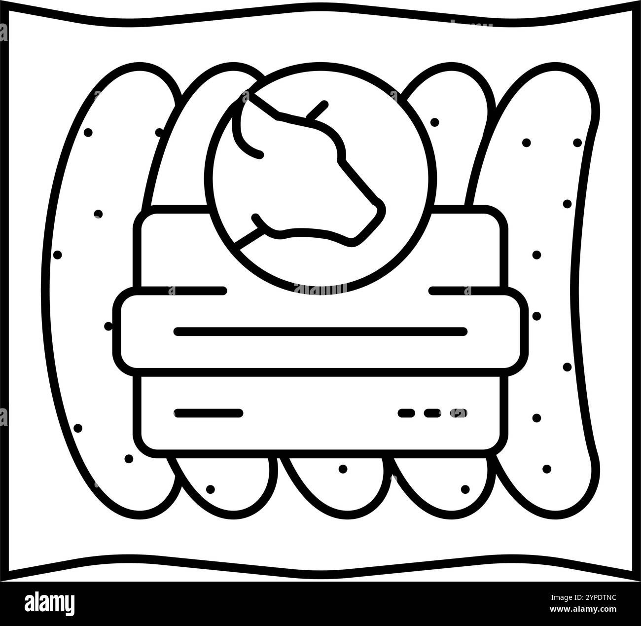beef sausage meat line icon vector illustration Stock Vector Image ...