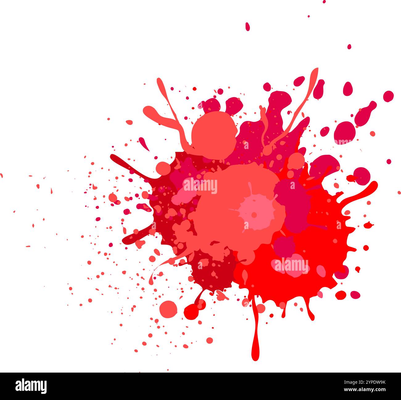 Red and pink paint splashes create a vibrant abstract pattern on a ...
