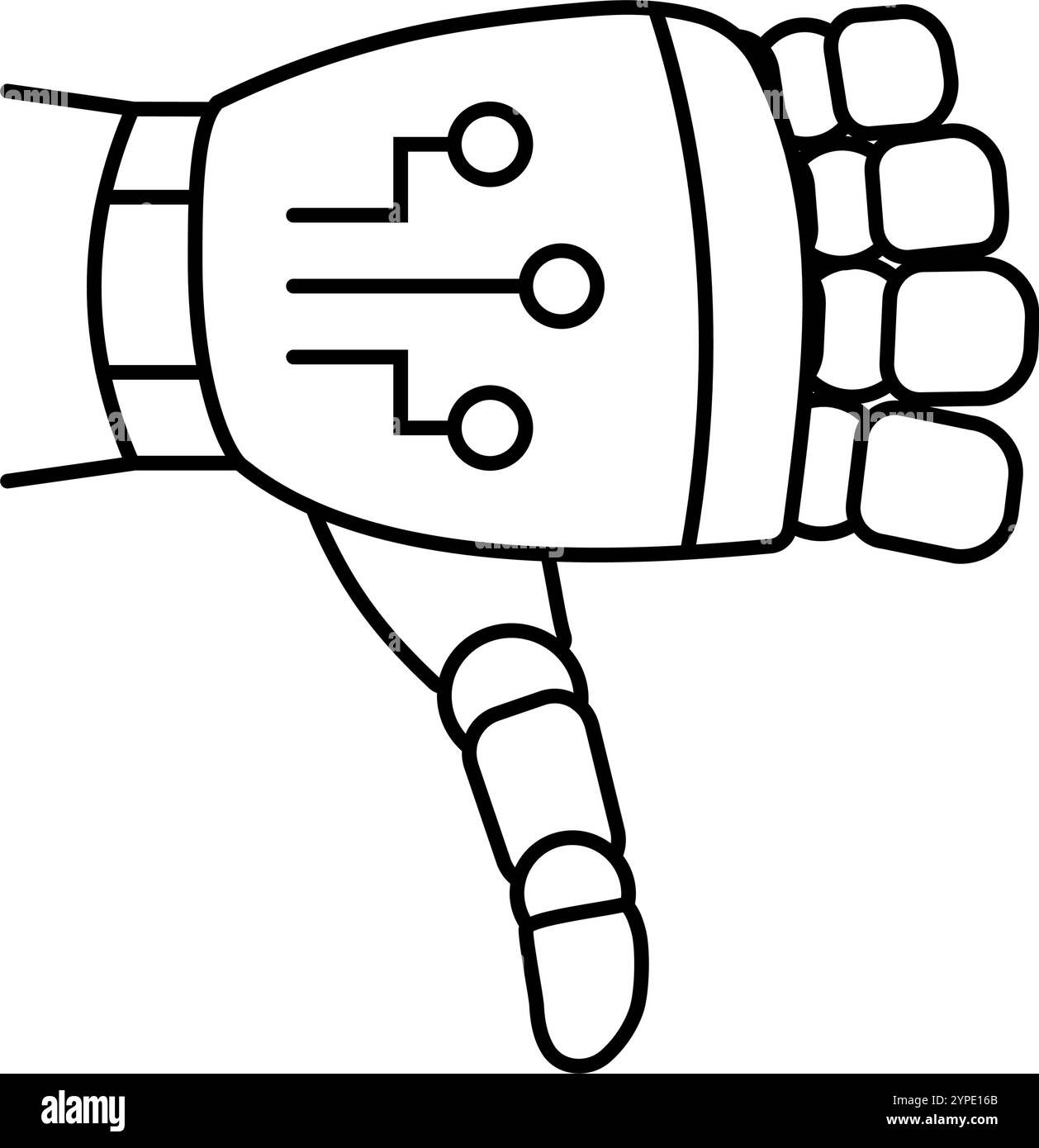 thumb down robot hand gesture line icon vector illustration Stock ...
