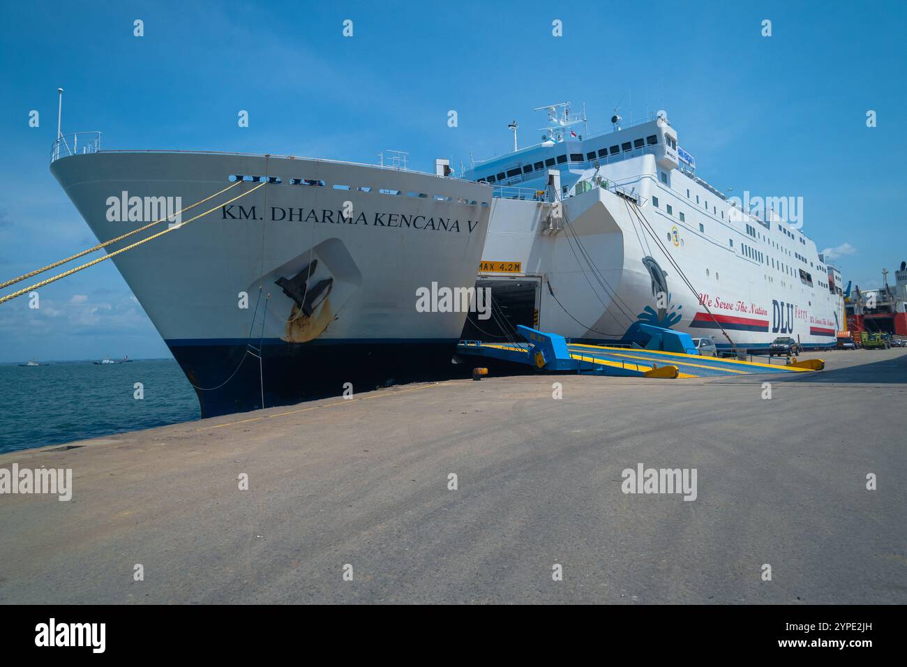 Passenger ship Dharma Samudera Utama or DLU at Semayang Port, Balikpapan, October 25, 2024, East Kalimantan, Indonesia Stock Photo