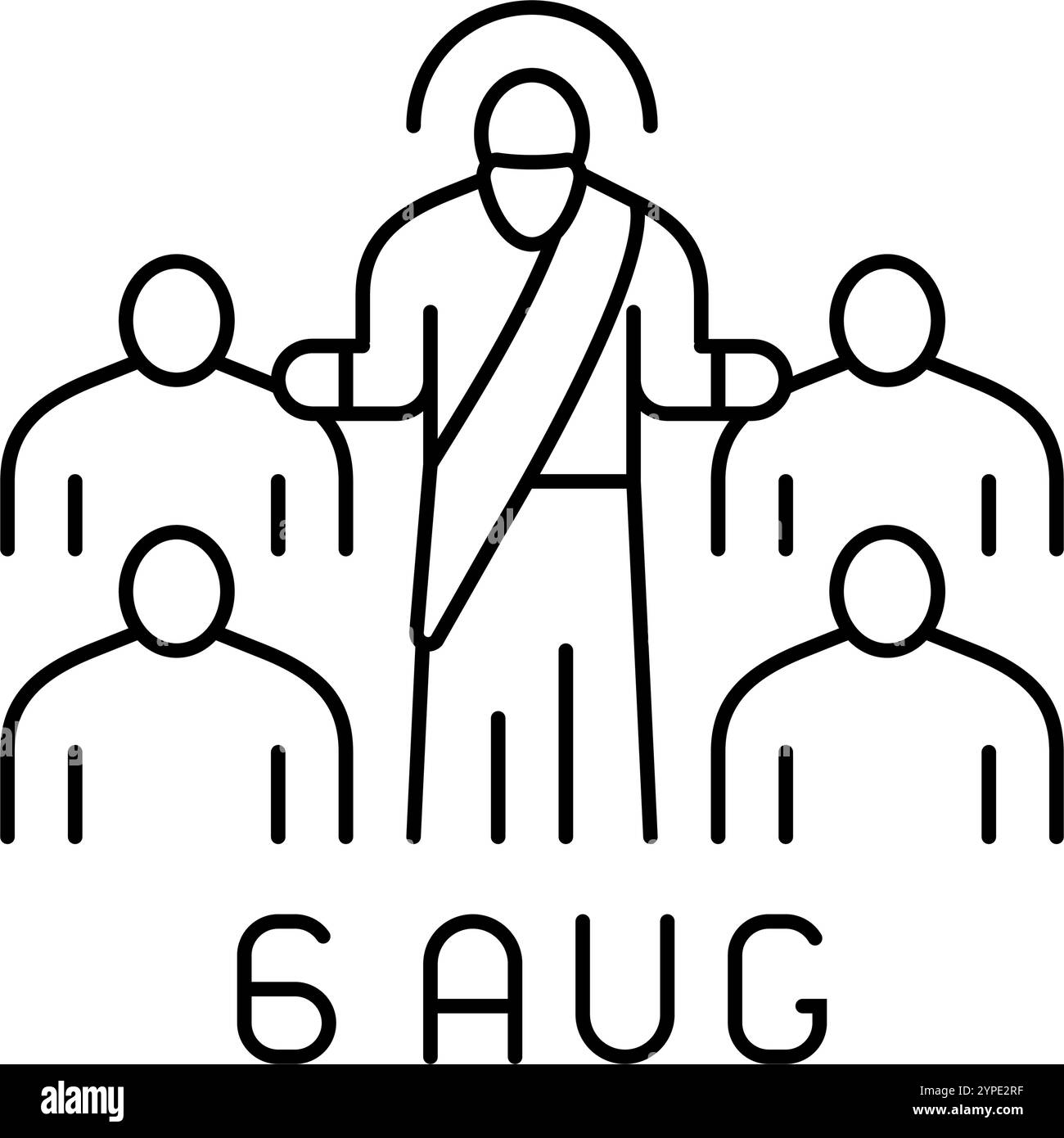 transfiguration of jesus feast catholic holiday line icon vector ...
