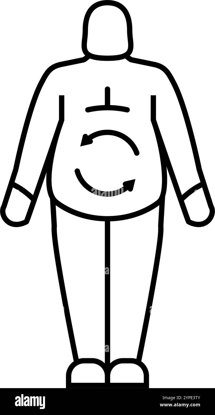 metabolic syndrome obesity overweight line icon vector illustration ...