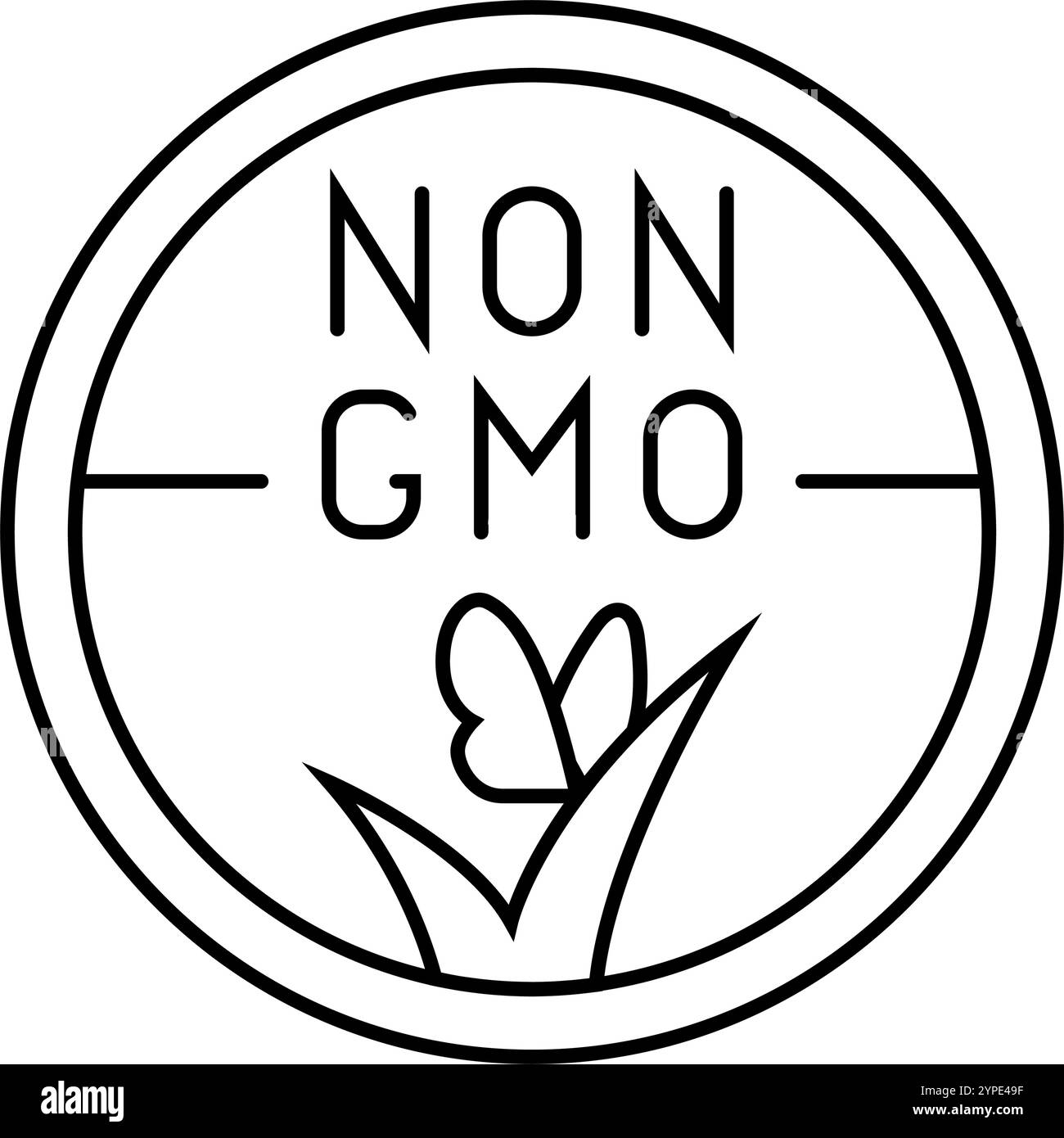 gmo free product label warning line icon vector illustration Stock ...