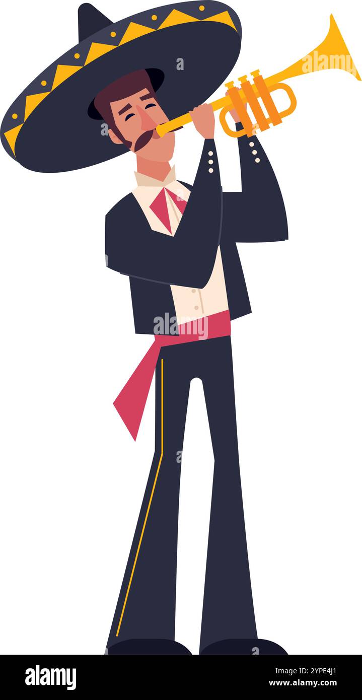 mexican mariachi with trumpet Stock Vector Image & Art - Alamy