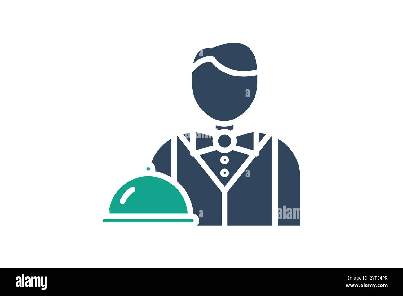 Waiter icon. solid icon style. icon related to meal. restaurant elements vector illustration Stock Vector