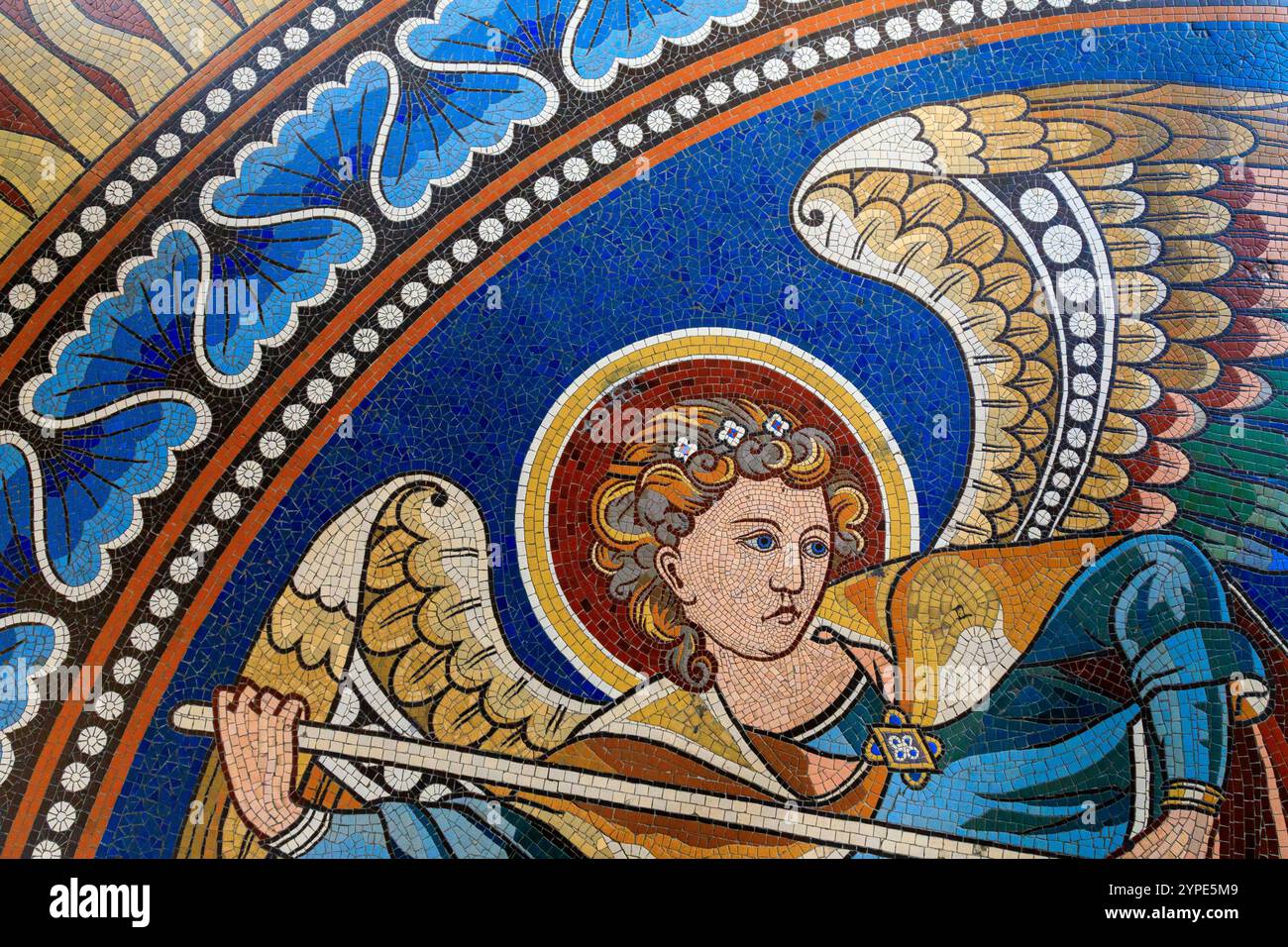 Europe, Germany, Berlin. Ceiling of the Kaiser Wilhem memorial church ...