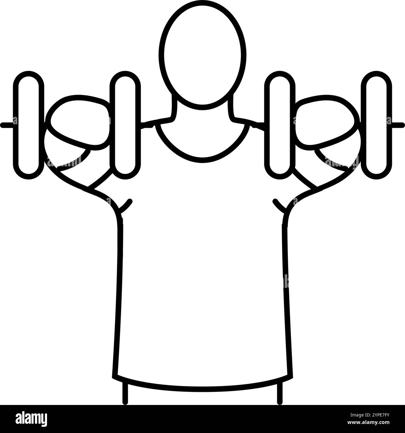front raises arm fitness exercise line icon vector illustration Stock ...