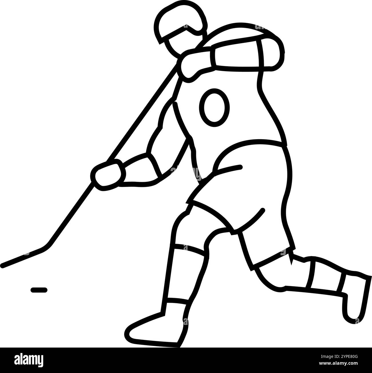 backhand shot ice hockey sport game line icon vector illustration Stock ...