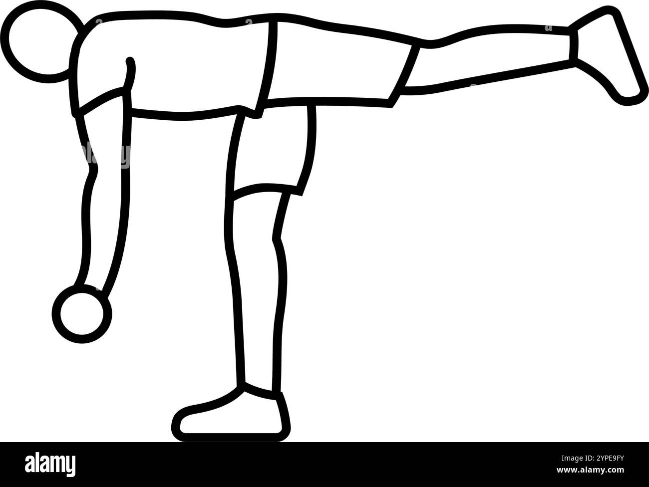 single leg deadlifts fitness exercise line icon vector illustration ...