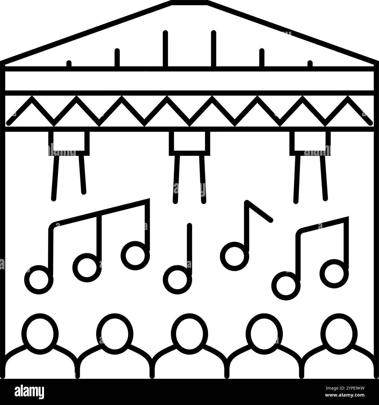 warehouse rave retro line icon vector illustration Stock Vector Image ...