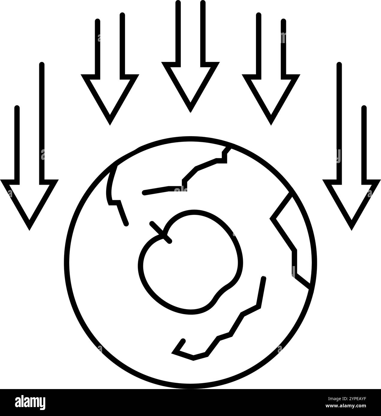 the nature of gravity unsolved mystery line icon vector illustration ...