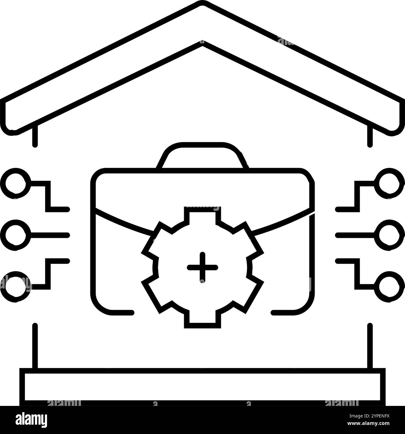 remote work modern business line icon vector illustration Stock Vector ...