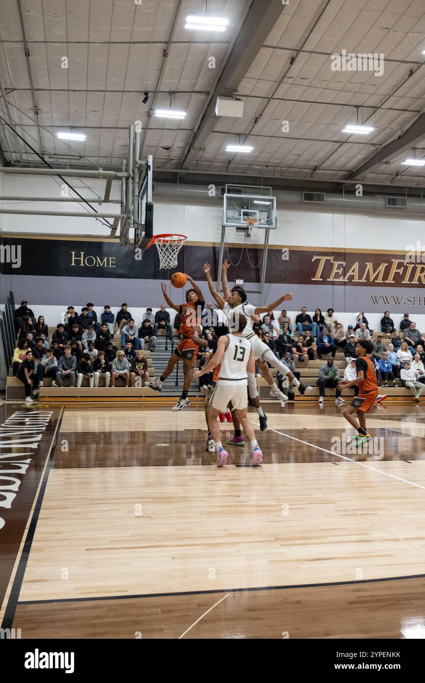 St. Francis High School La Cañada vs Orange Vista Boys Basketball Stock