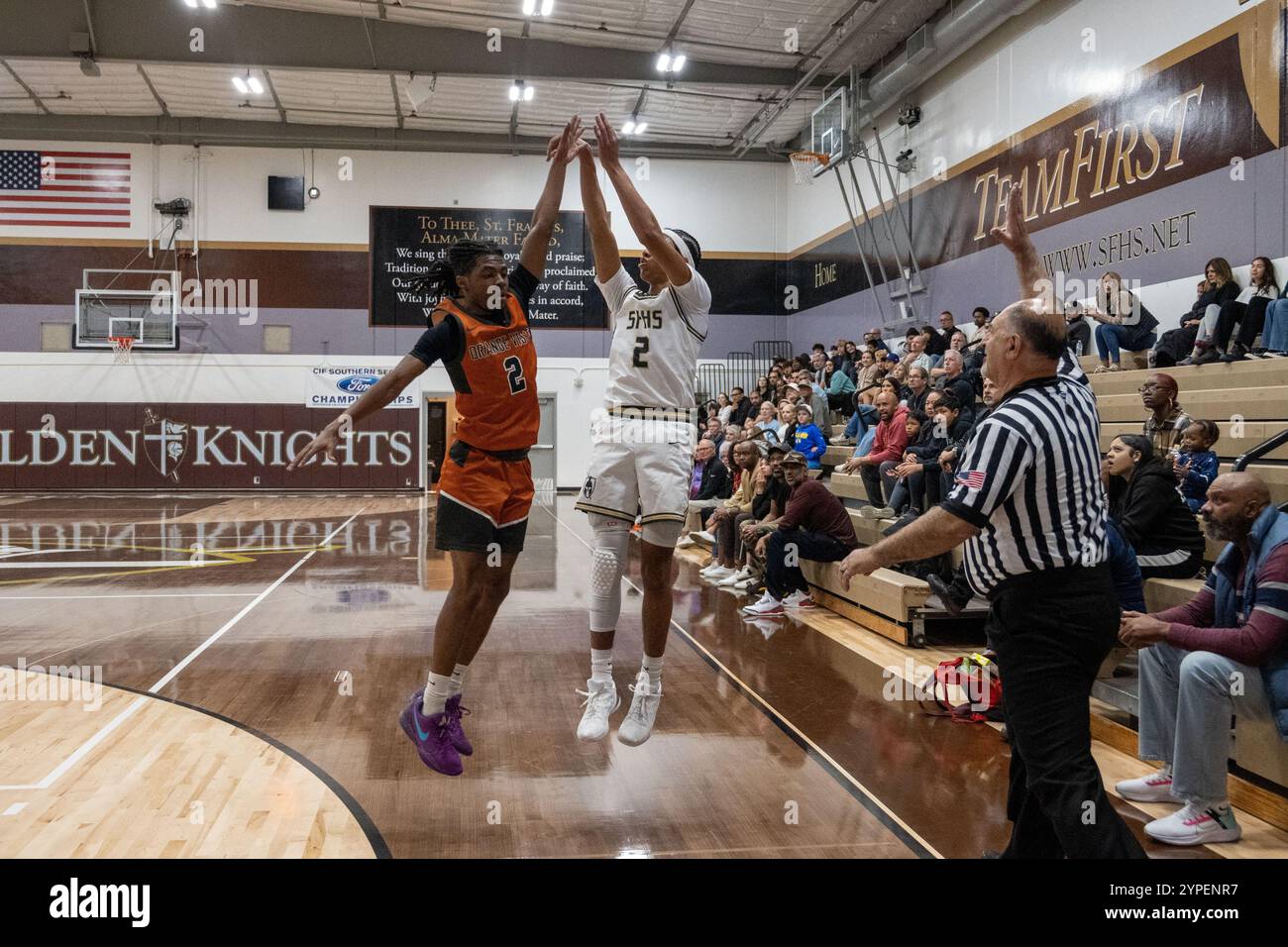 St. Francis High School La Cañada vs Orange Vista Boys Basketball Stock