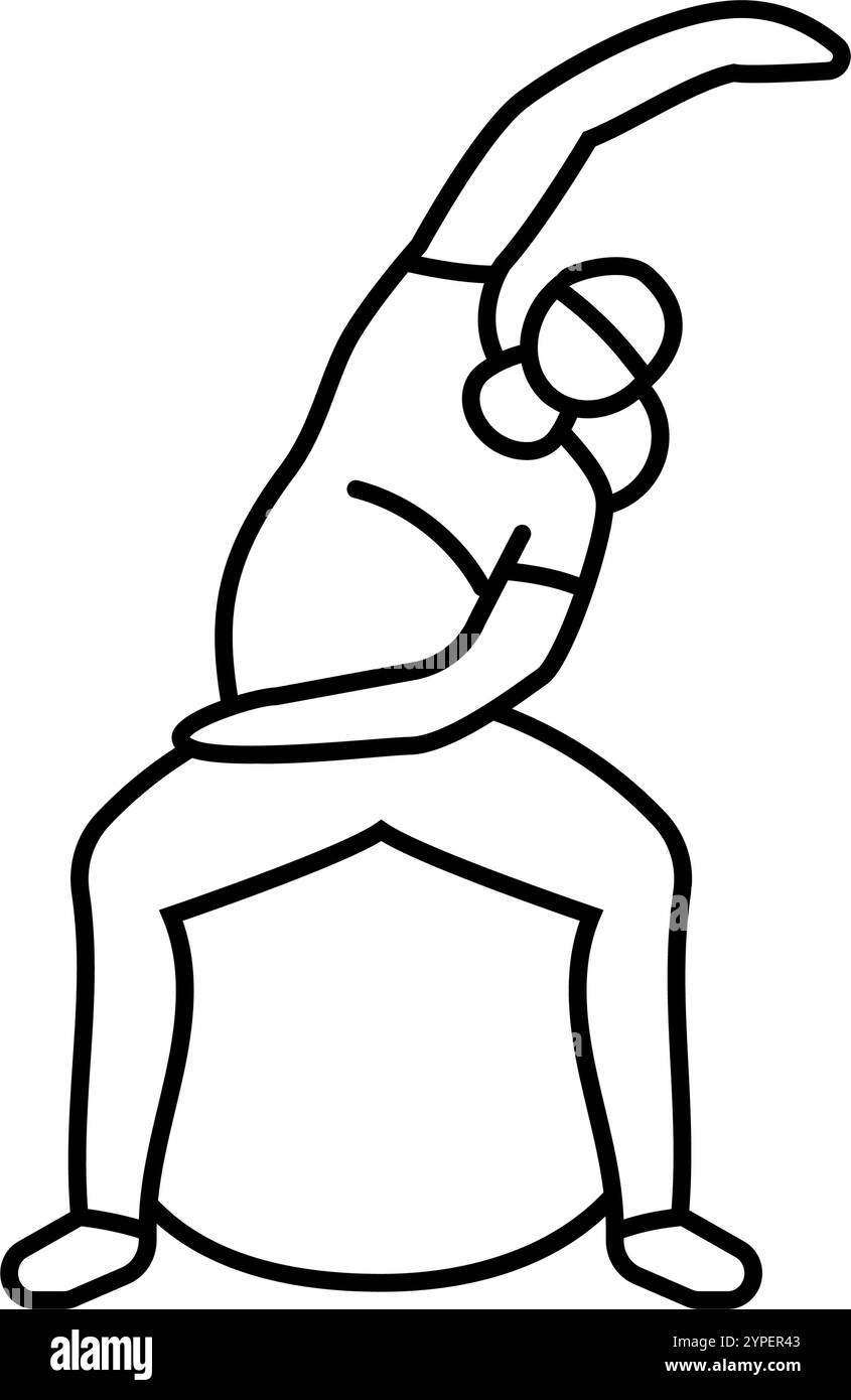 gentle pelvic rocking pregnant fitness line icon vector illustration ...