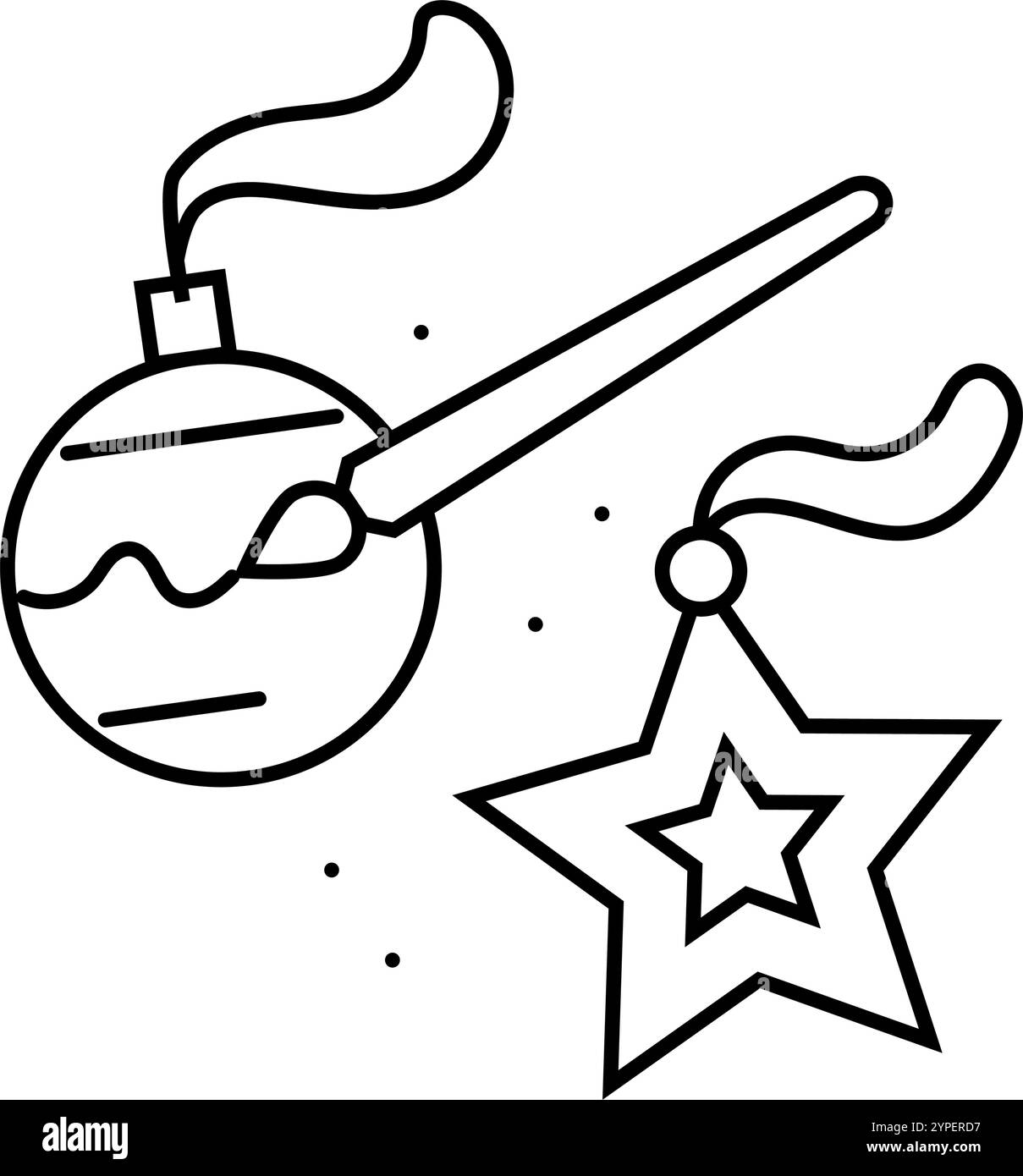 Diy holiday decorations line icon vector illustration stock vector