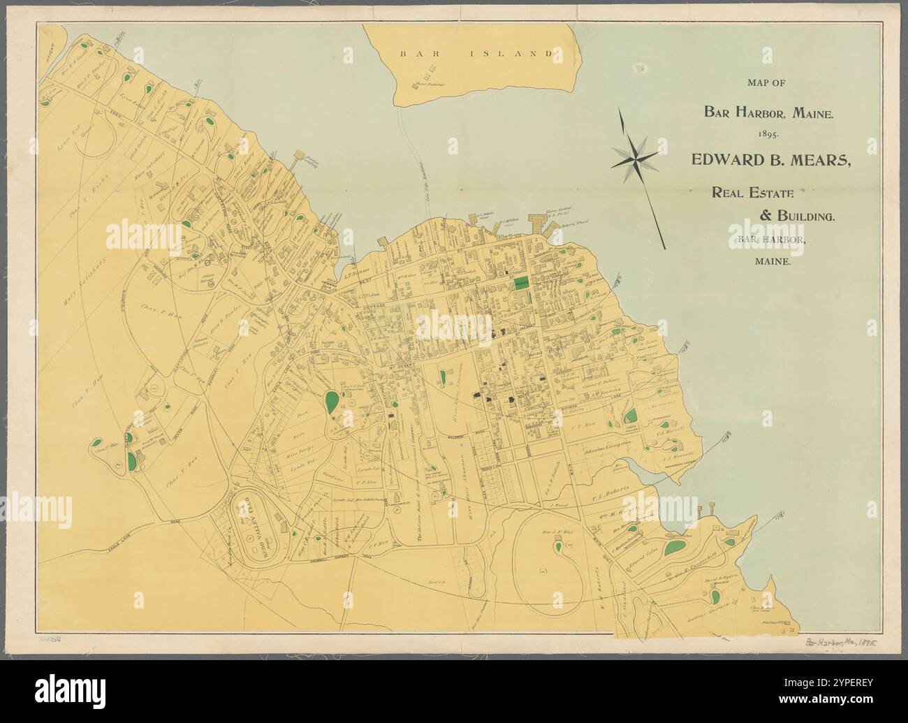 Map of Bar Harbor Maine 1895 - Map Of Bar Harbor Maine 1895 1895 By Mears Edward B 2YPEREY 
