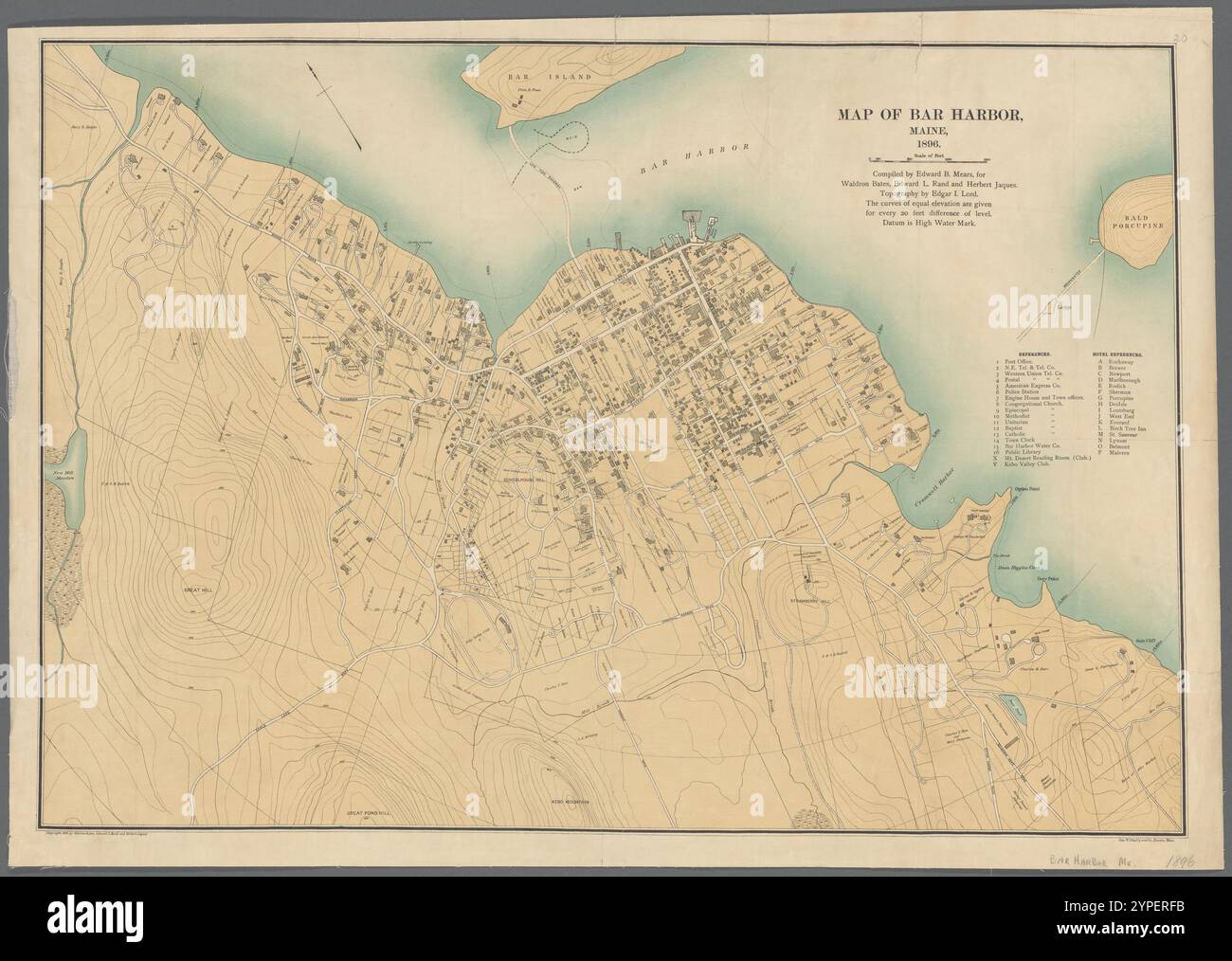 Map of Bar Harbor Maine 1896 - Map Of Bar Harbor Maine 1896 1896 By Lord Edgar I 2YPERFB 