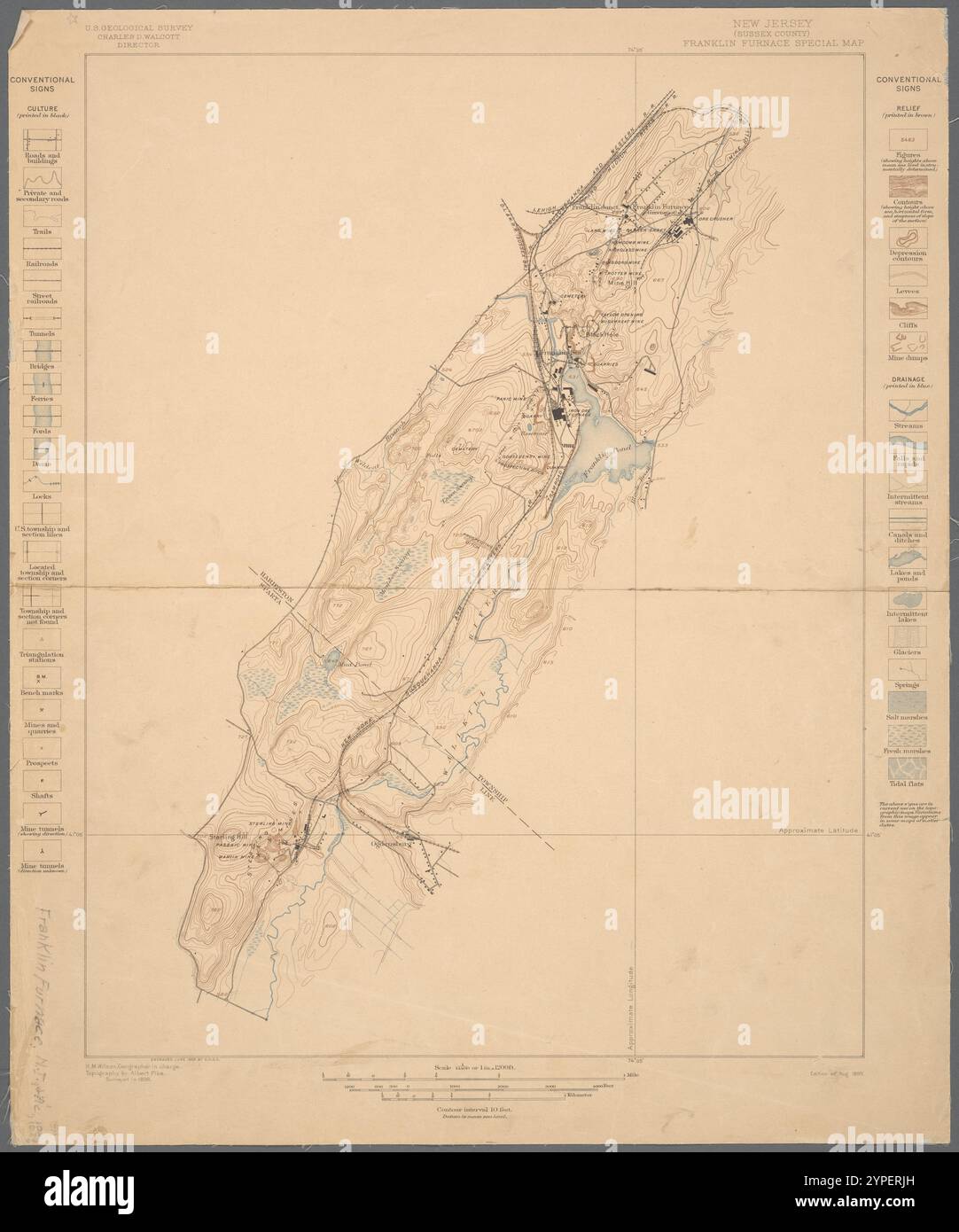 New Jersey (Sussex County) Franklin Furnace special map 1899 by Walcott, Charles D. (Charles